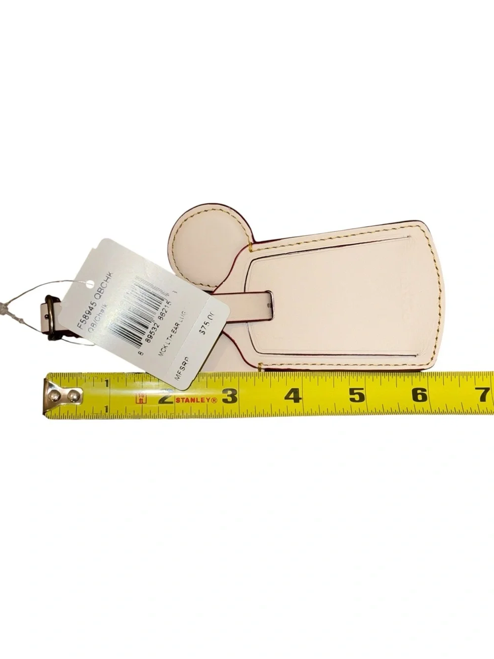 NWT Coach x Disney Collection Luggage Travel Bag Tag White Leather Collector